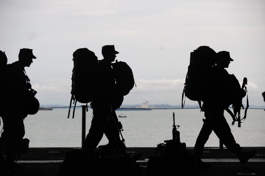Line of Soldiers Walking